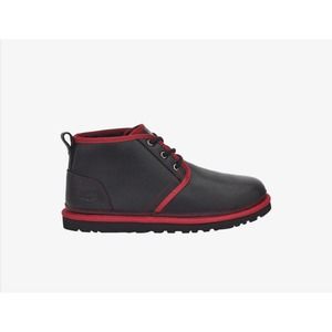 UGG Men’s Neumel Leather Shearling Low Chukka Ankle Boots (Black & red) Size 8